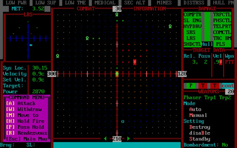 Скриншот игры star fleet II - Krellan Commander Version 2.0