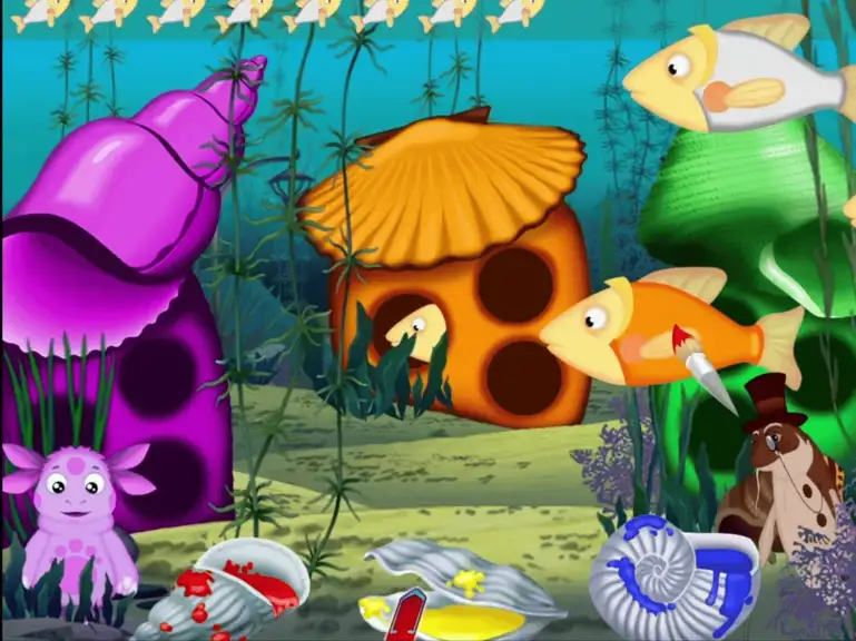 Скриншот игры Лунтик учится рисовать