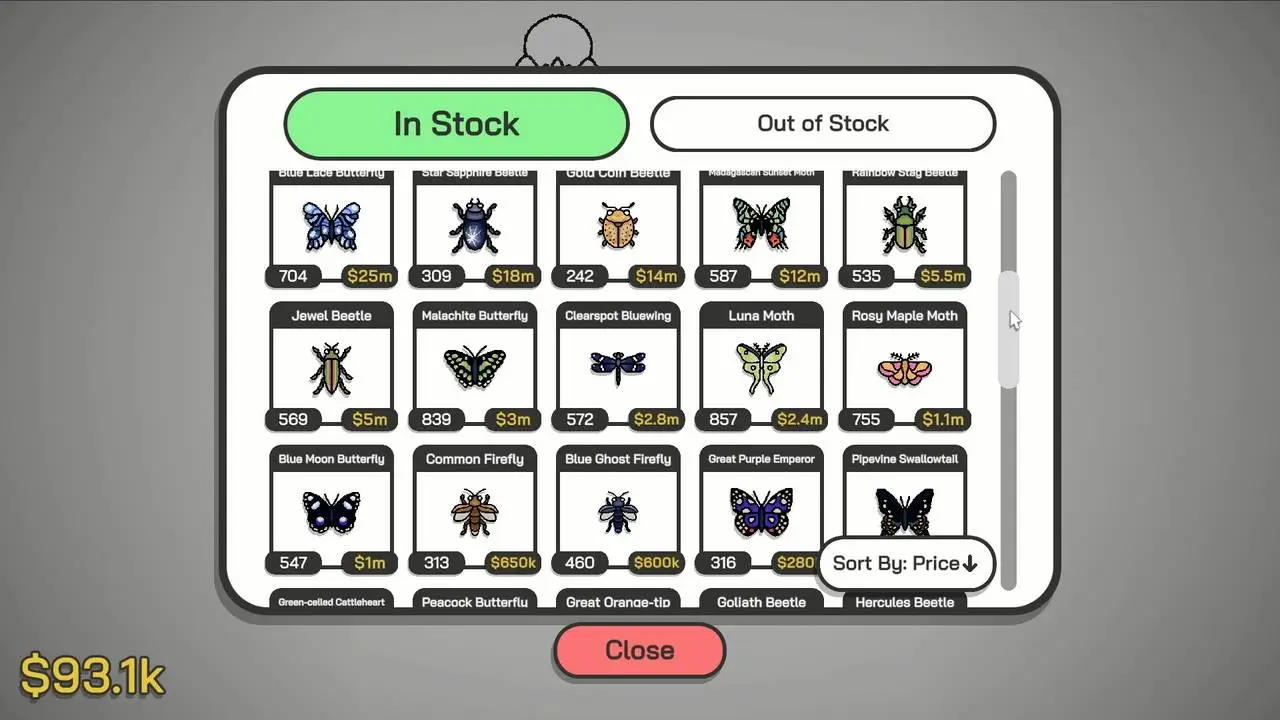 Скриншот игры Budgie's Bug Shop