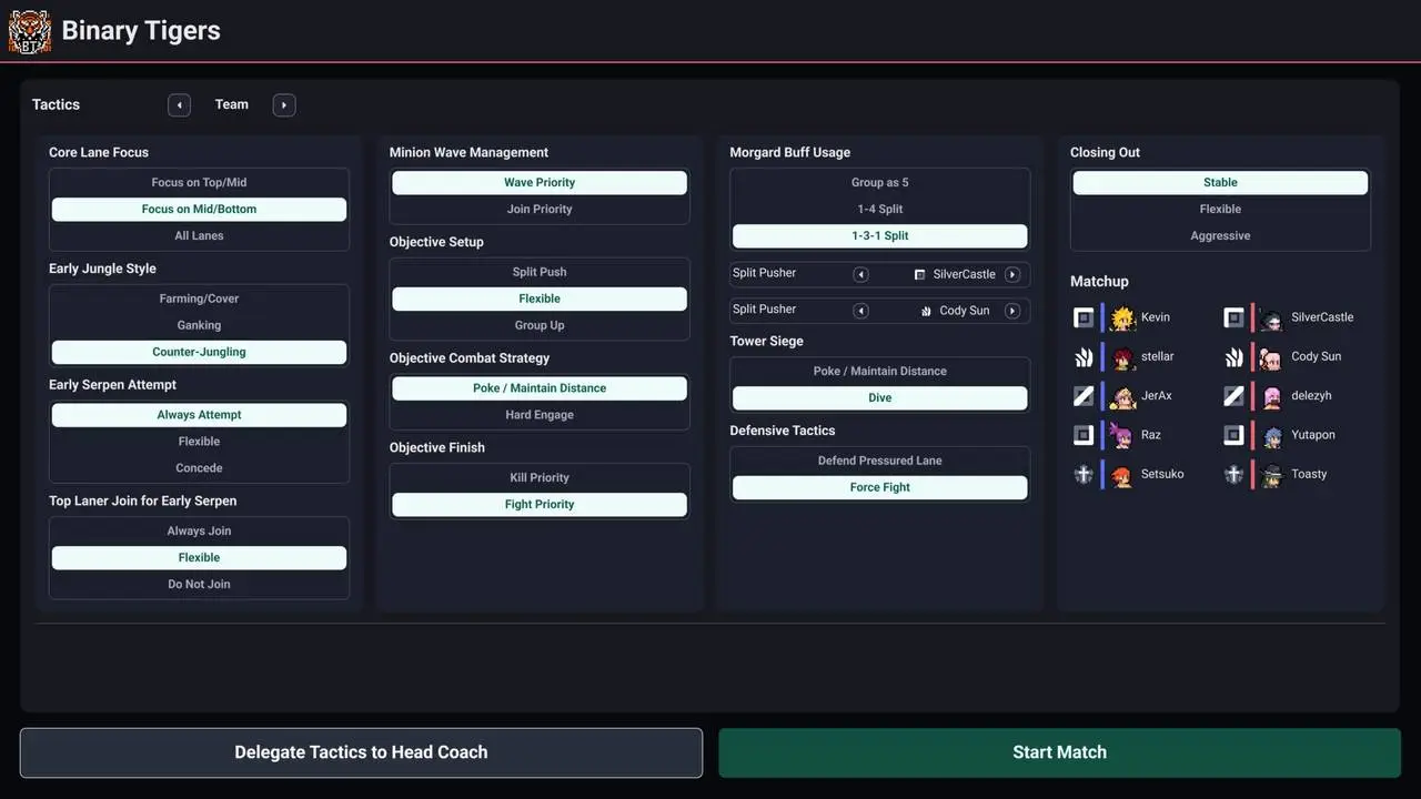 Скриншот игры Teamfight Manager 2