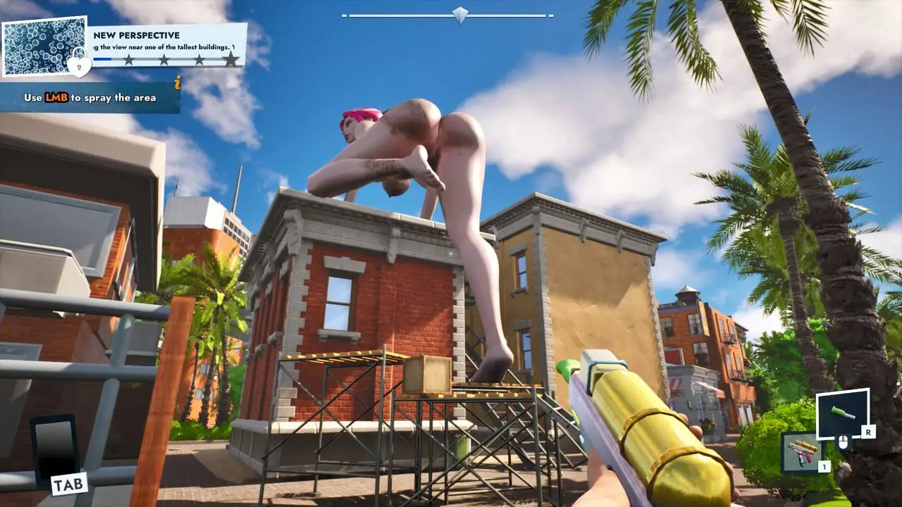 Скриншот игры Giant Waifu Wash Simulator