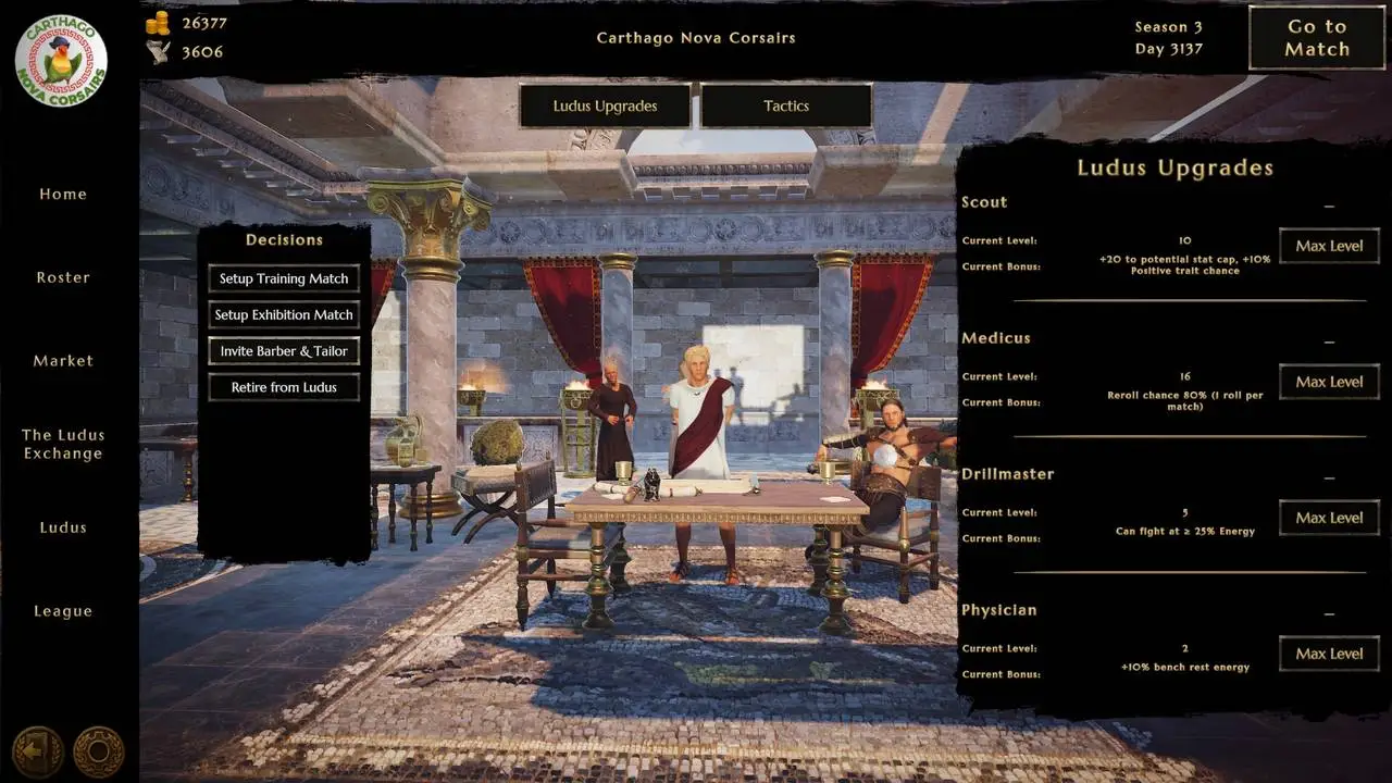 Скриншот игры Ludus Magnatus: Gladiator Manager Simulator