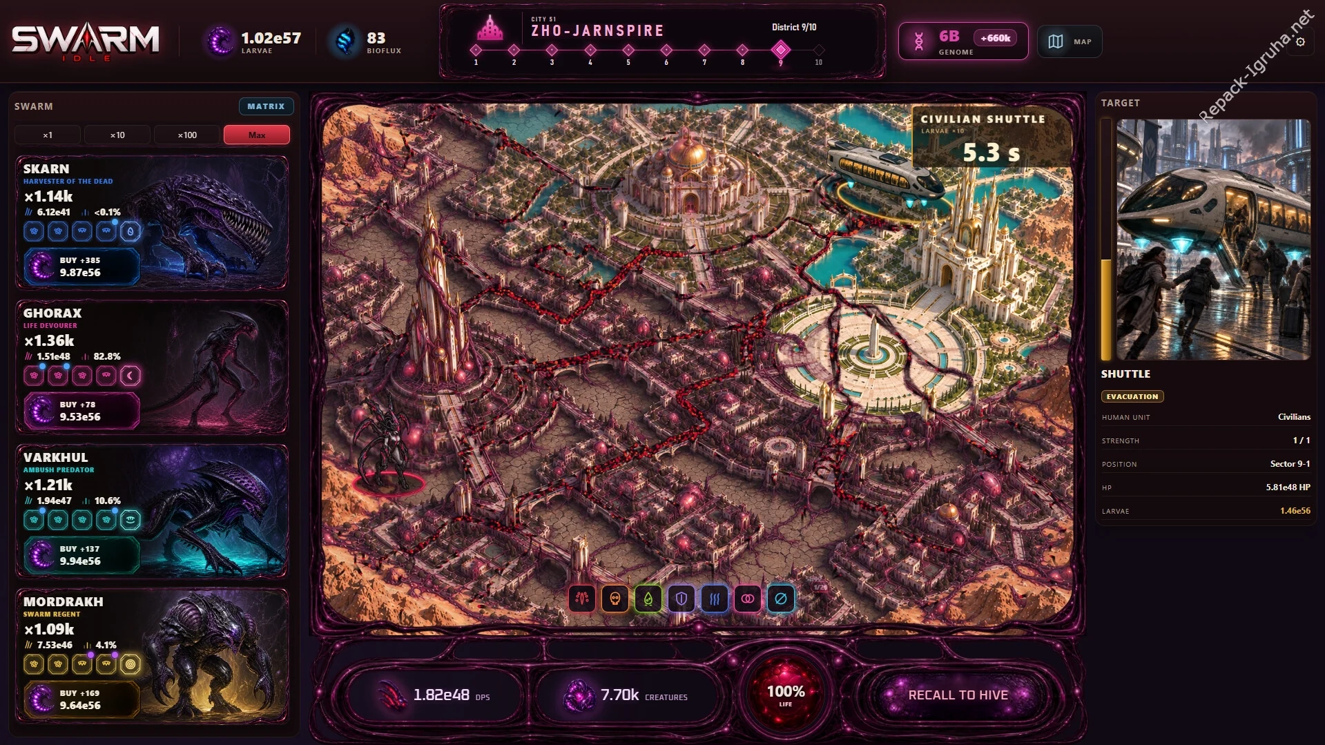 Скриншот игры Swarm Idle