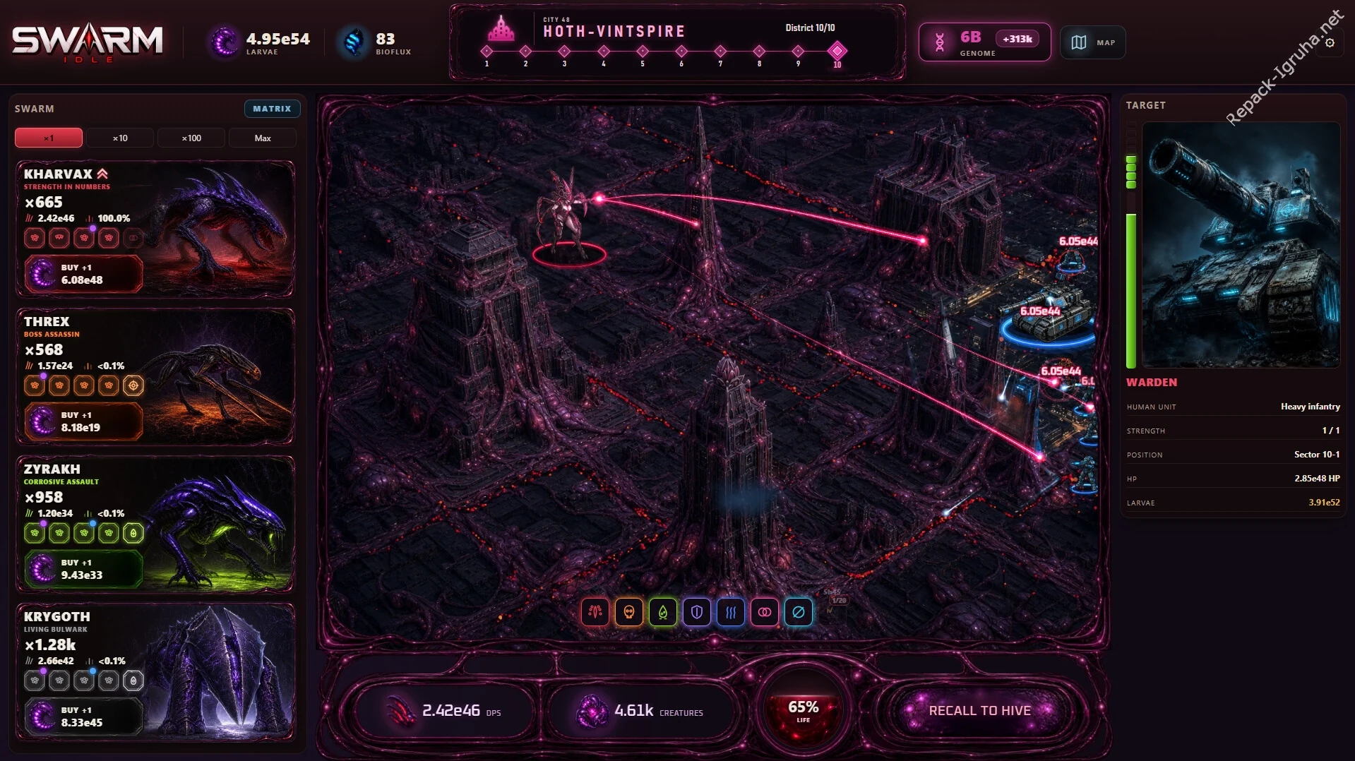 Скриншот игры Swarm Idle