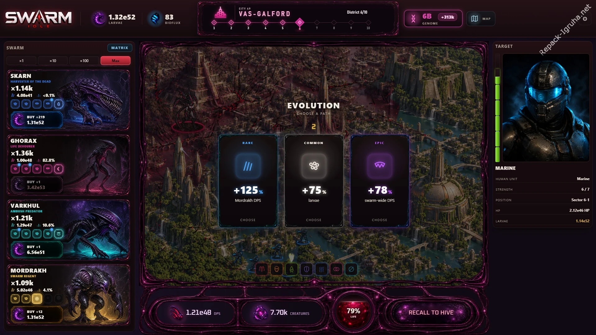 Скриншот игры Swarm Idle