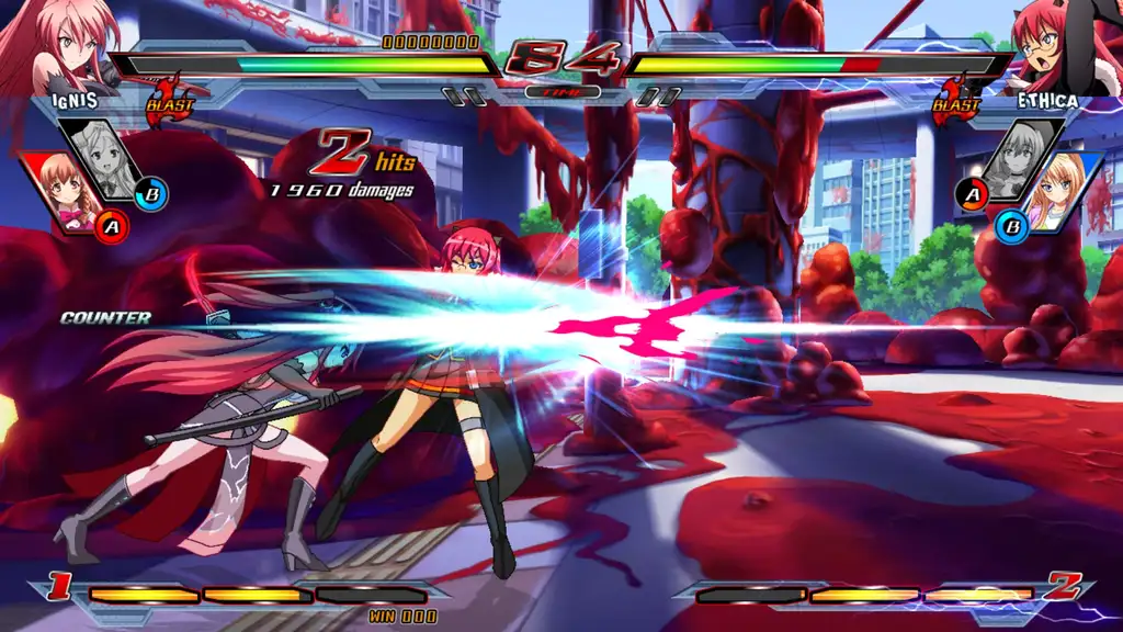 Скриншот игры Nitroplus Blasterz: Heroines Infinite Duel